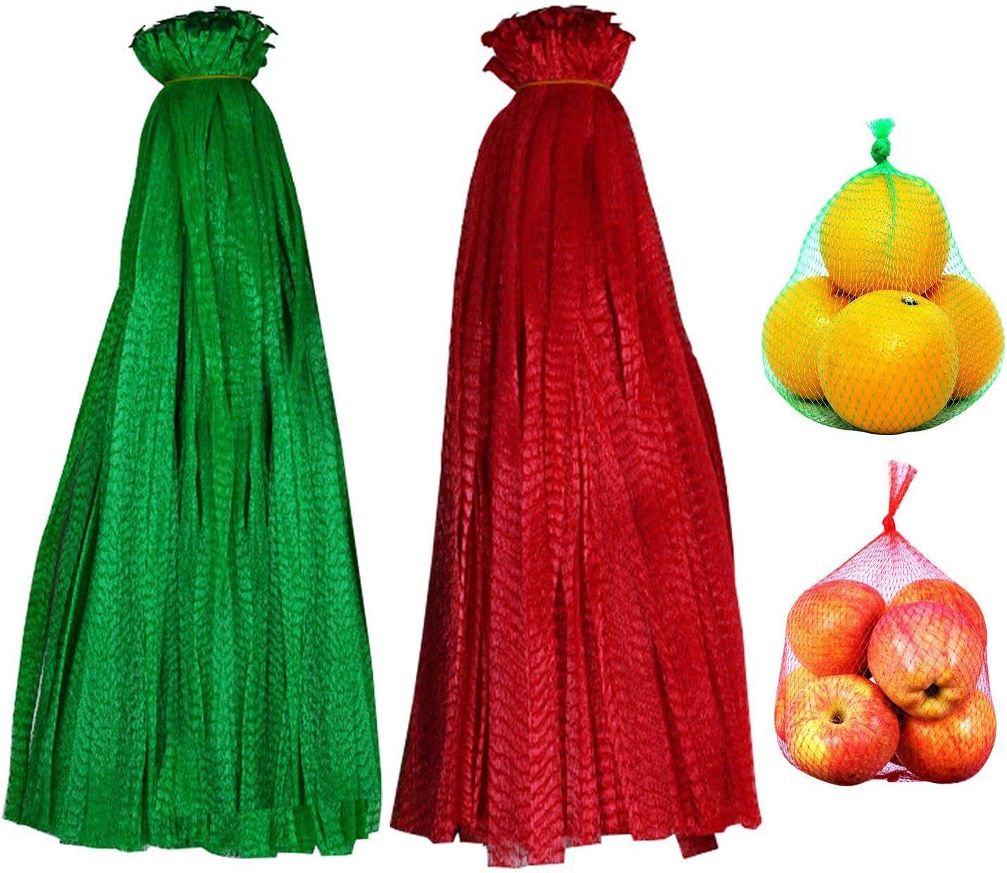 Zestaw 100 nylonowych siatek na owoce i warzywa, ochrona owoców, przenośne przechowywanie, artykuły ogrodnicze