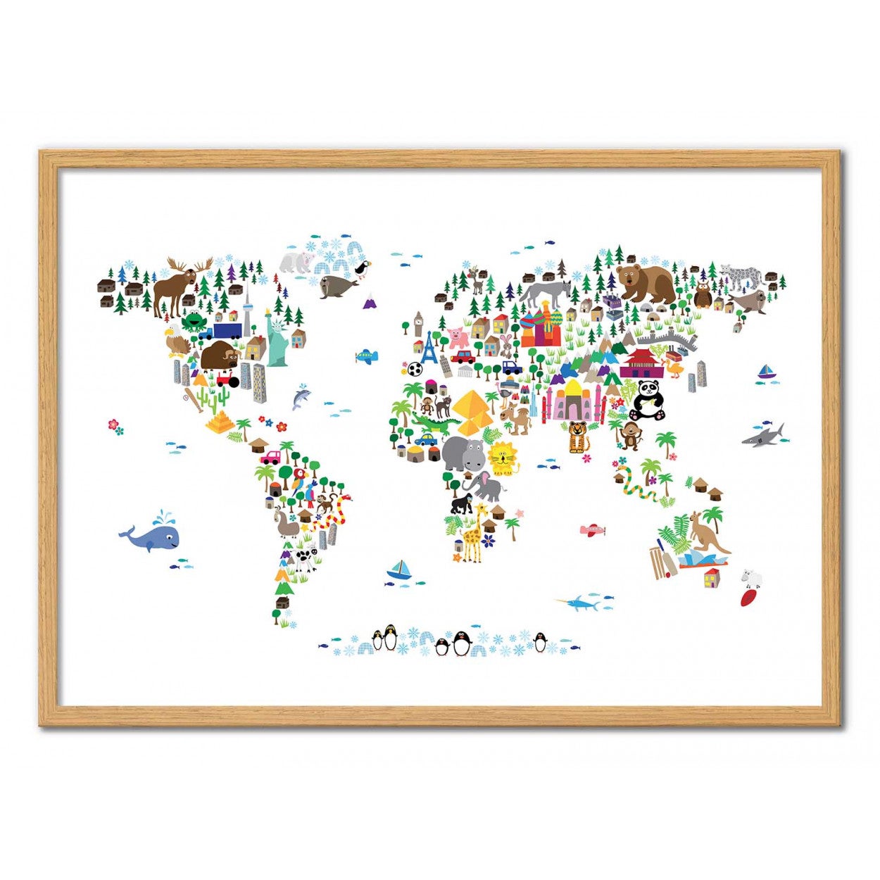 Art-Poster - Animal World map - Michael Tompsett - 30 x 40 cm - 3