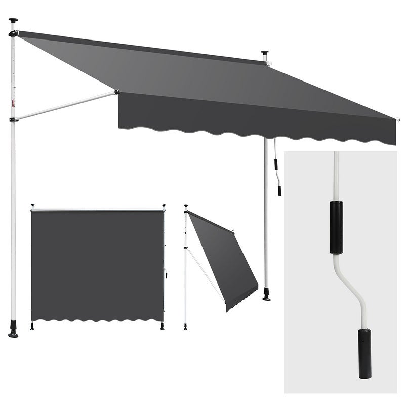 Toldo resistente a los rayos uv y al agua, retráctil 4m, gris puro