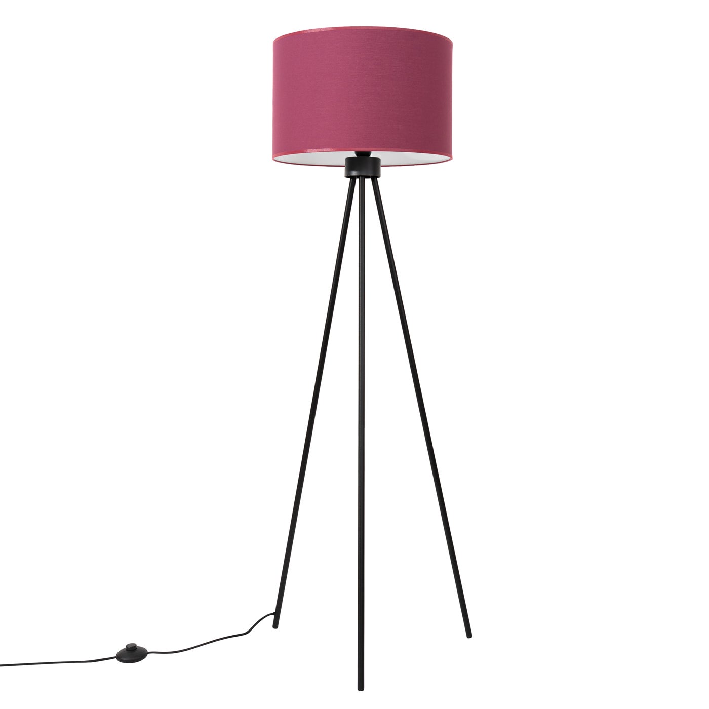 Lampa stojąca trójnóg NEVIA czarno-burgundowa 1xE27x20W tkanina wym:135x40x40cm IP20 Sollux Lighting