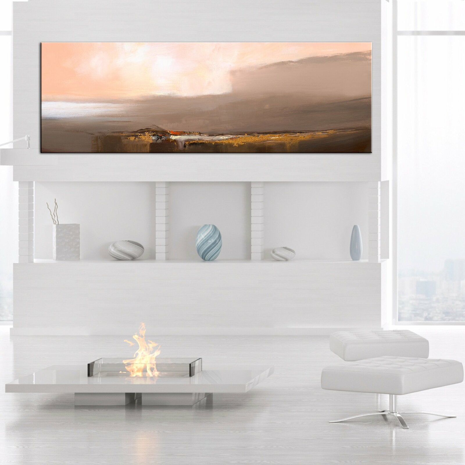 Tableau dernier pas marron étroit - 120 x 40 cm - 2