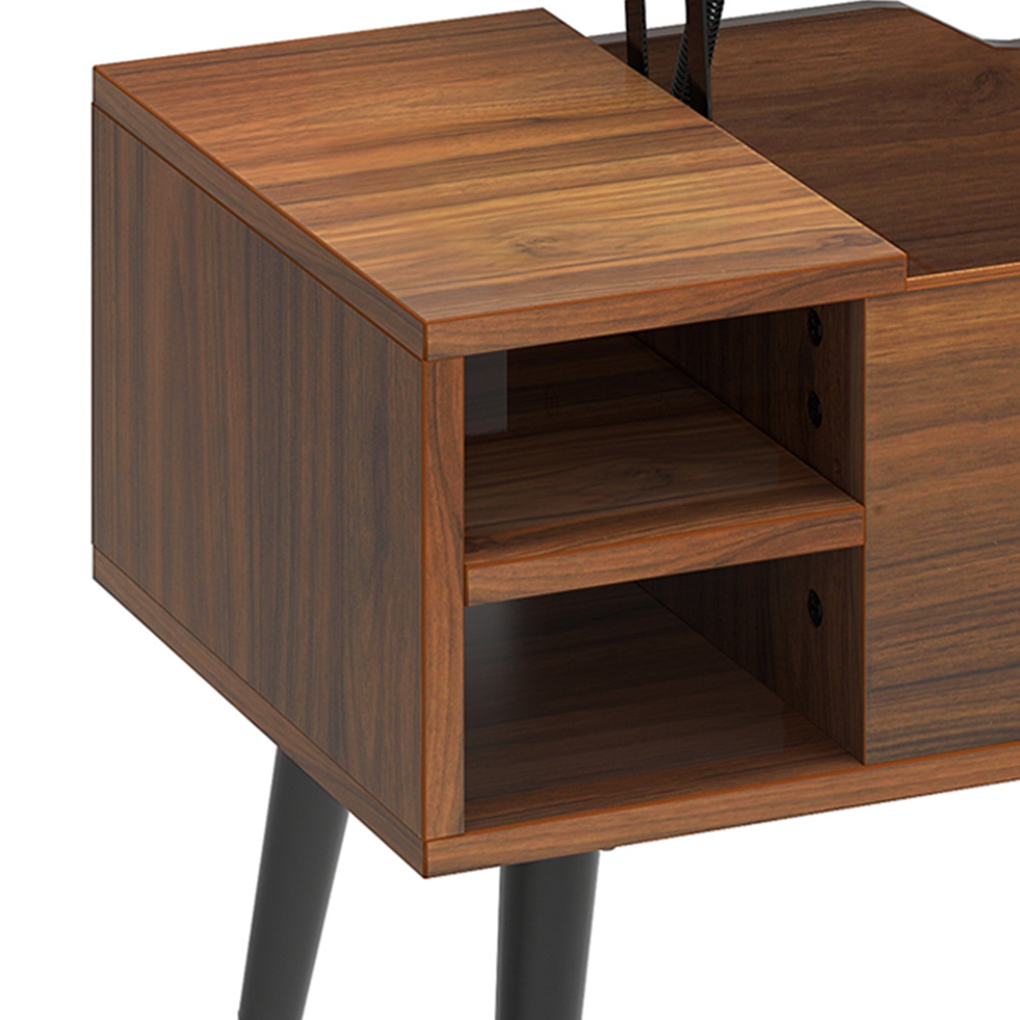 Balconera Table basse Plateau Relevable - 80 x 40 x 61,5 cm- Noyer - 8