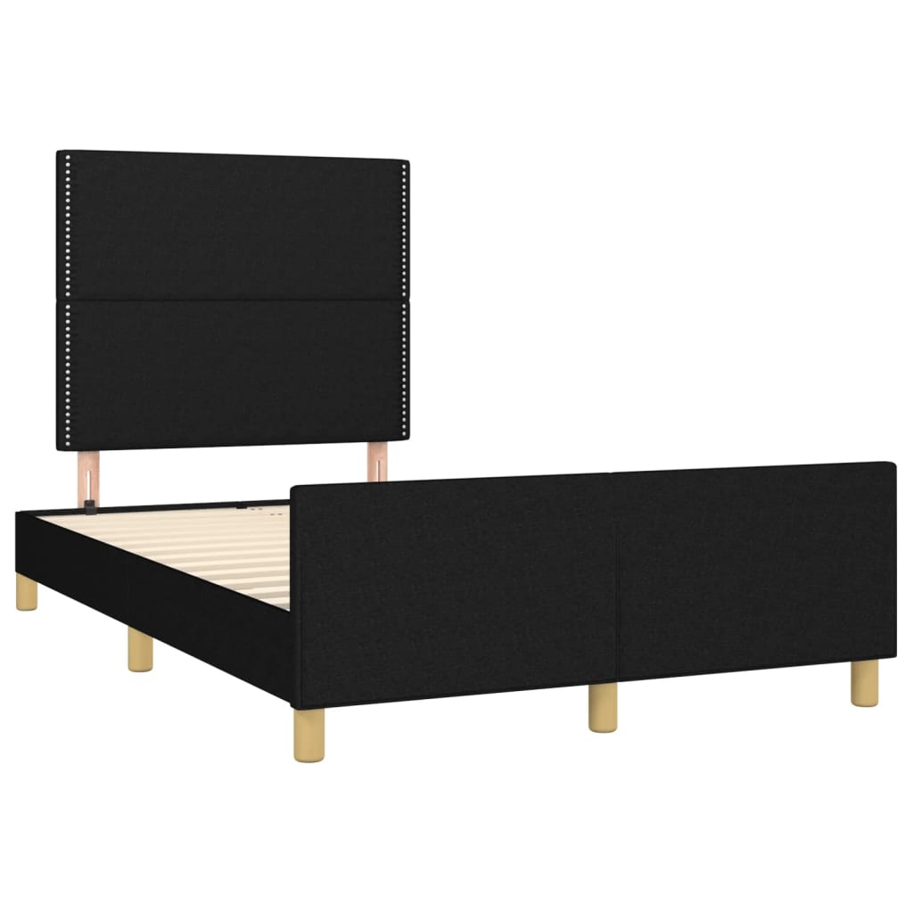 Cadre de lit sans matelas noir 120 x 190 cm en tissu - 3