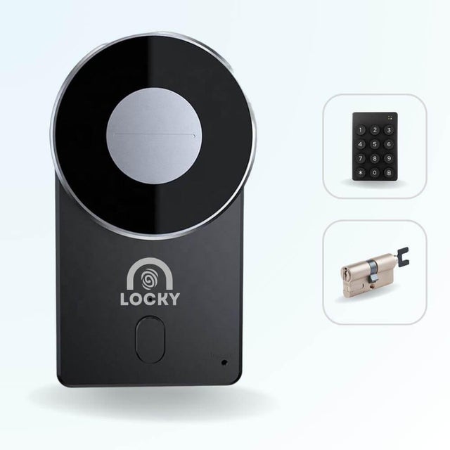 Pack serrure connectée locky-4 smart lock 2.0 + clavier sans fil + cylindre ajustable