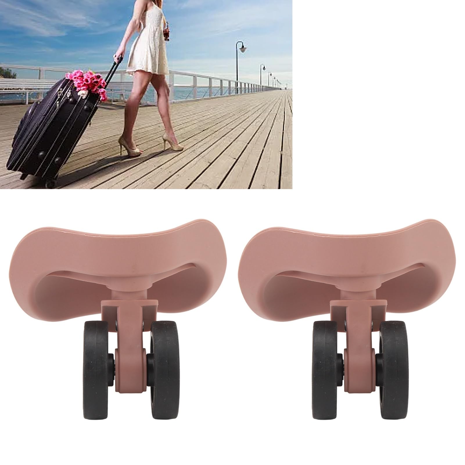Jeu De 4 Roulettes Universelles De Remplacement Pour Valise - Silencieuses - Noir - Neuf