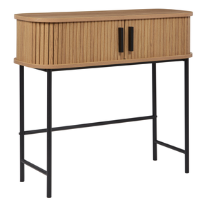Console Bois Klaus 100x80x35cm - Meuble Entrée Salon Style Industriel | 2 Tiroirs Rangement Marron