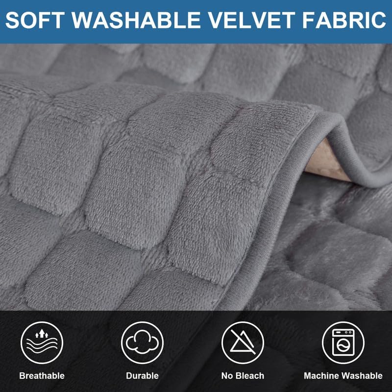 Housse de canapé en flanelle lavable, housse de canapé antidérapante pour canapés modulables, housse de canapé en L (gris, 70x150 cm) - 5