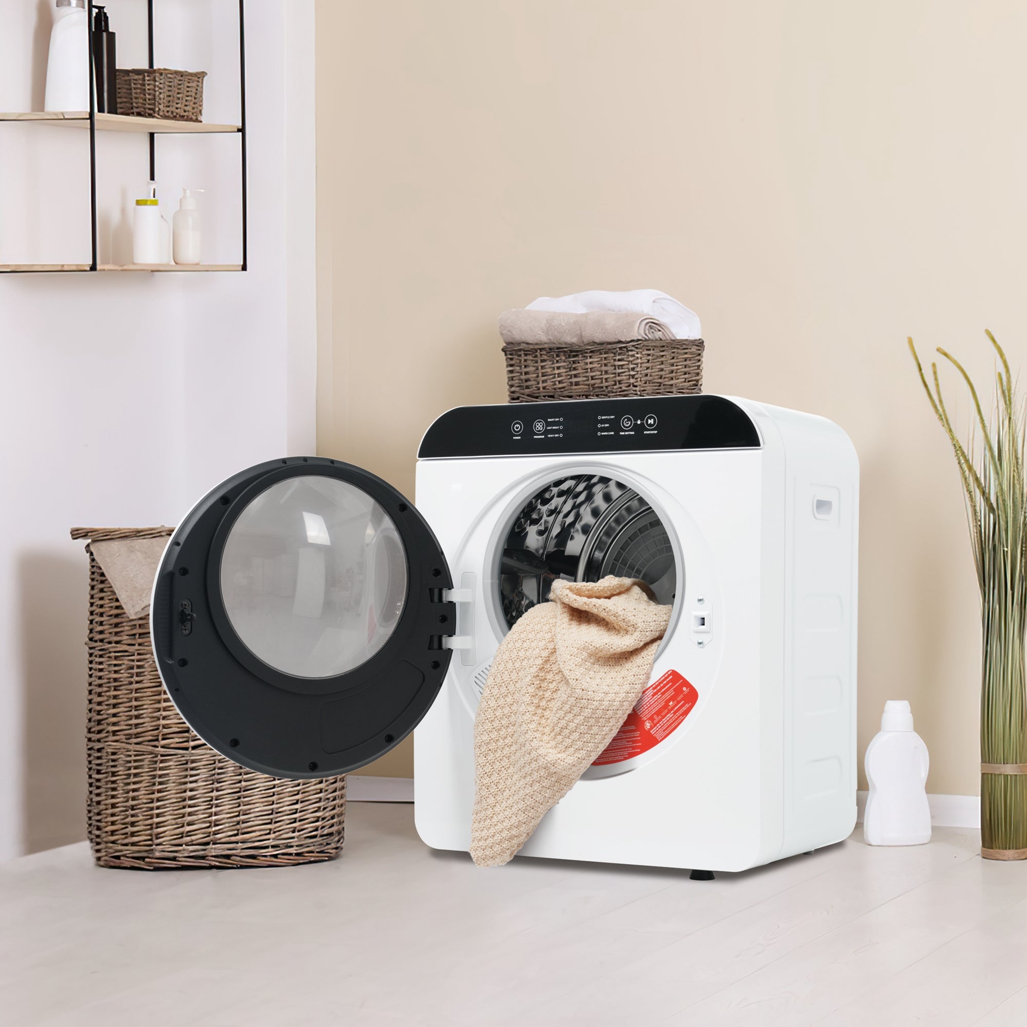 Suszarka bębnowa ścienna z wywiewem, 3 kg / 830 W, z 6 programami - Klasa energetyczna G - 49 x 43,5 x 59 cm - Kolor biały - 2