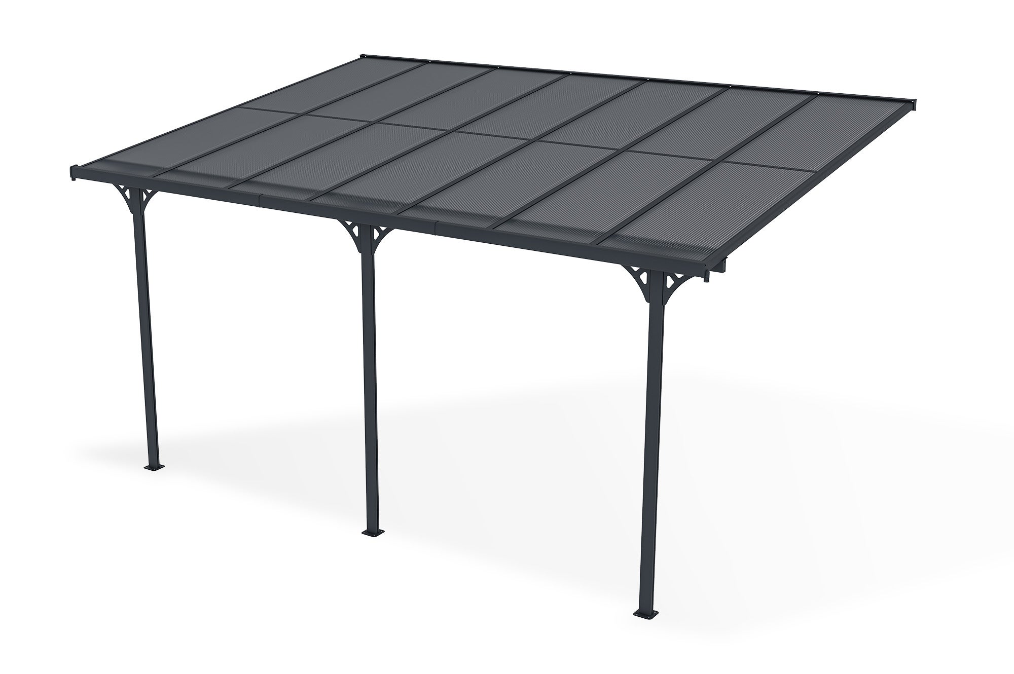Pergola adossée Gris en Aluminium 13.5 m² - 5