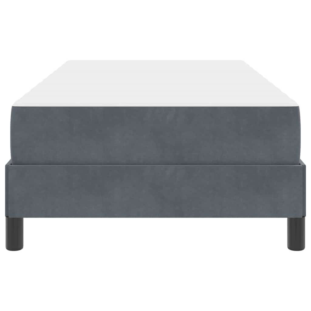 Cadre de lit avec matelas Gris foncé 90 x 200 cm Velours - 7