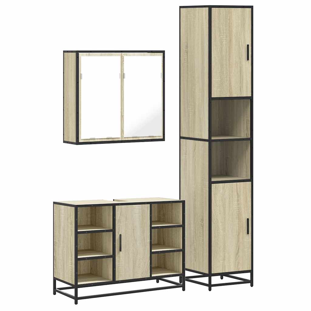 Armadietto Bagno Rovere 25x25x170 cm Legno Multistrato