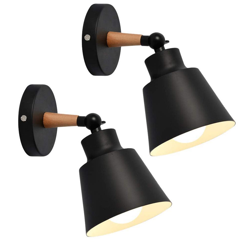 Mengjay Applique Murale Industrielle Vintage E27 – Lampe Métal Noir Loft Pour Salon, Chambre, Couloir Ou Bar