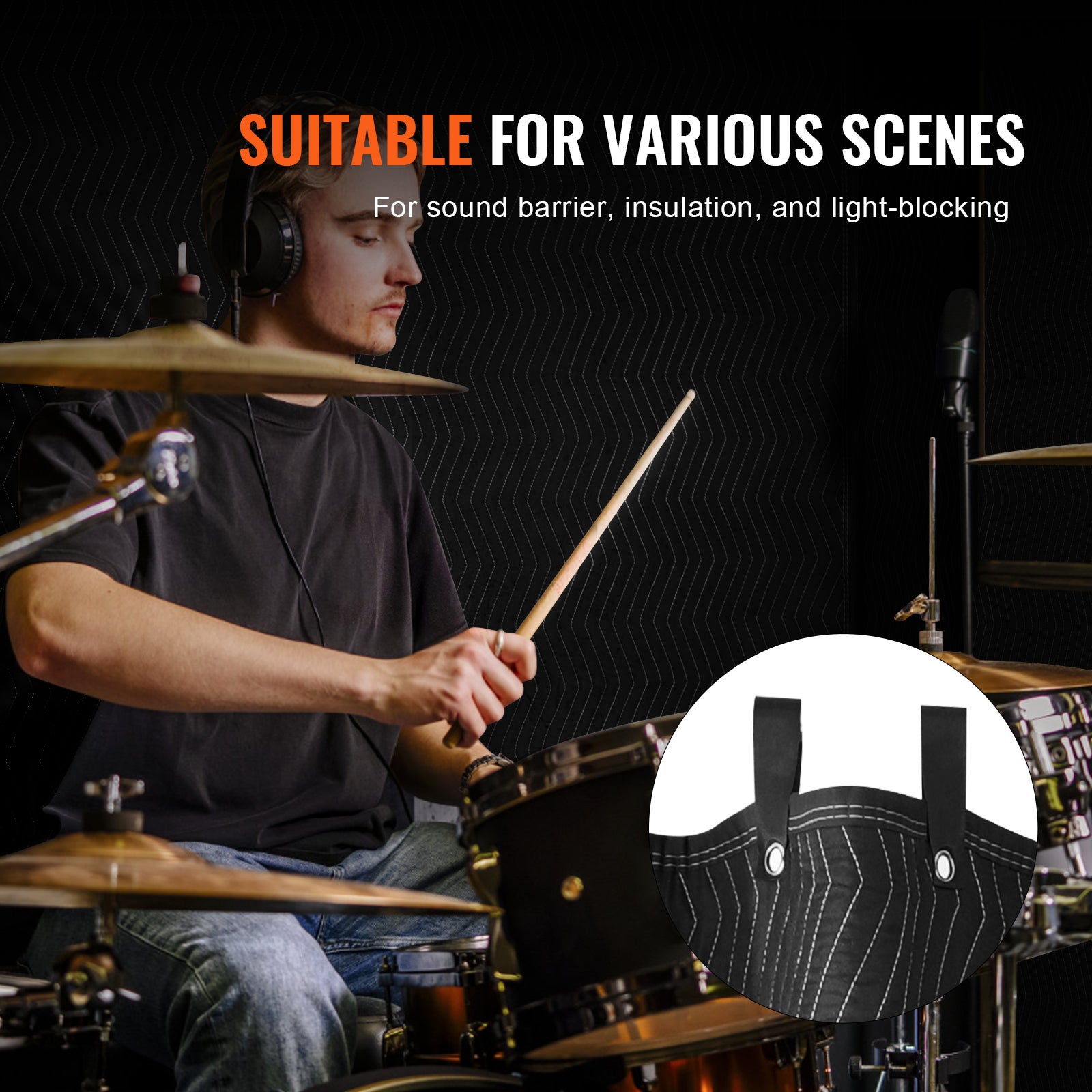 Couvertures de Déménagement de Meubles Insonorisante VEVOR 2438x2032 mm Grande Couverture Isolation Acoustique à Œillets Tissu Tissé Polyester - 6