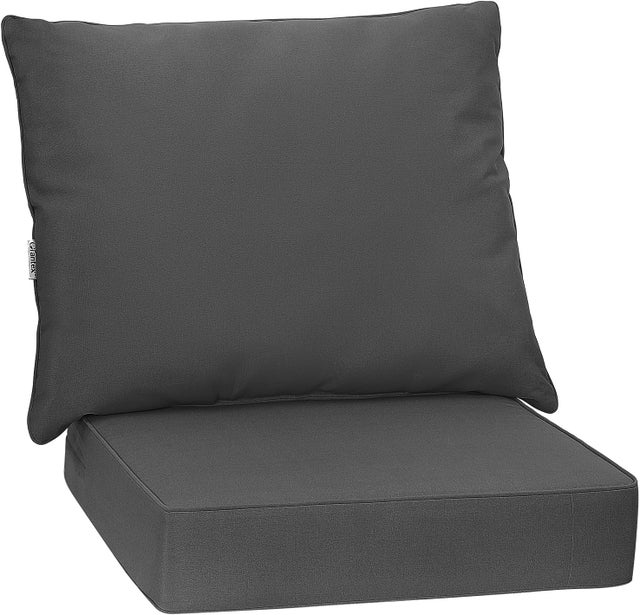 Coussins de Chaise d'Extérieur Imperméables avec Sangle & Housse Amovible, Résistants Décoloration, Coussin d'Assise Coussin Dossier Meubles Terrasse