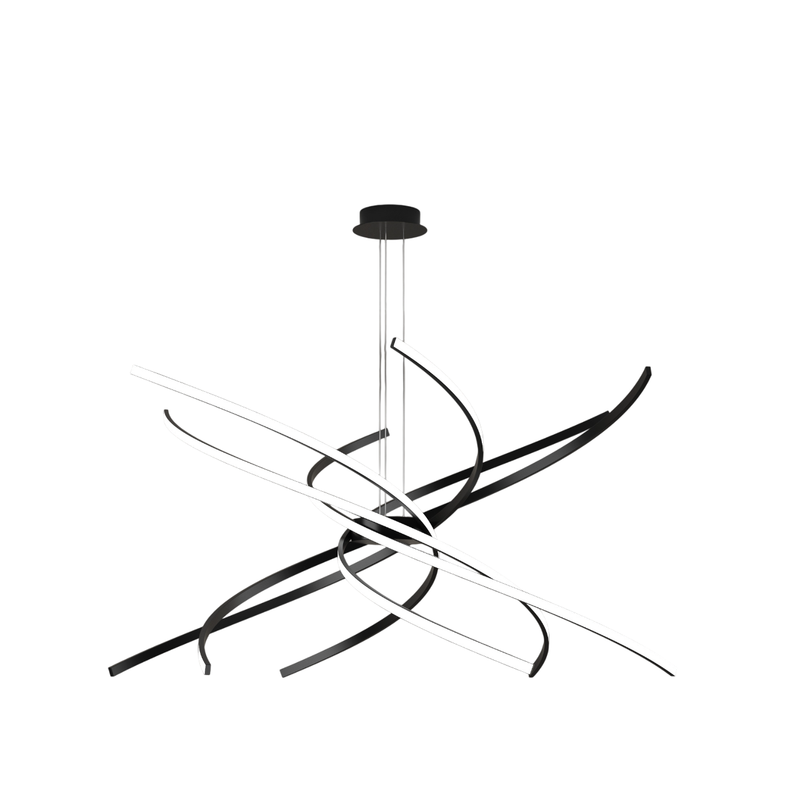 Top Light Tornado 88W 5950LM Czarny nowoczesny żyrandol LED - naturalne białe światło - lampa wisząca