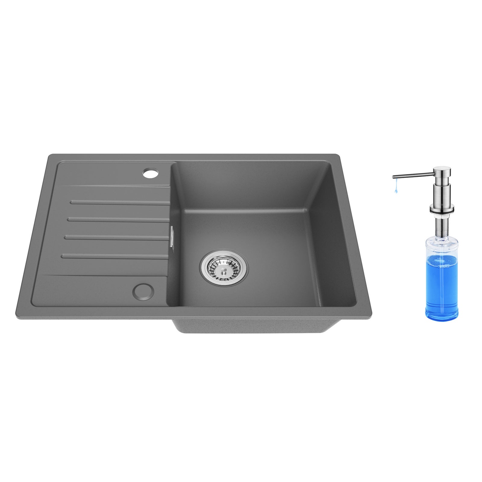 Homelody Lavello Da Cucina Rettangolare In Acciaio Inox, 50 X 45 Cm, Con Foro Per Rubinetto, Lavello Da Incasso Spazzolato, Per Sottolavello Da 60 Cm - Foto 10
