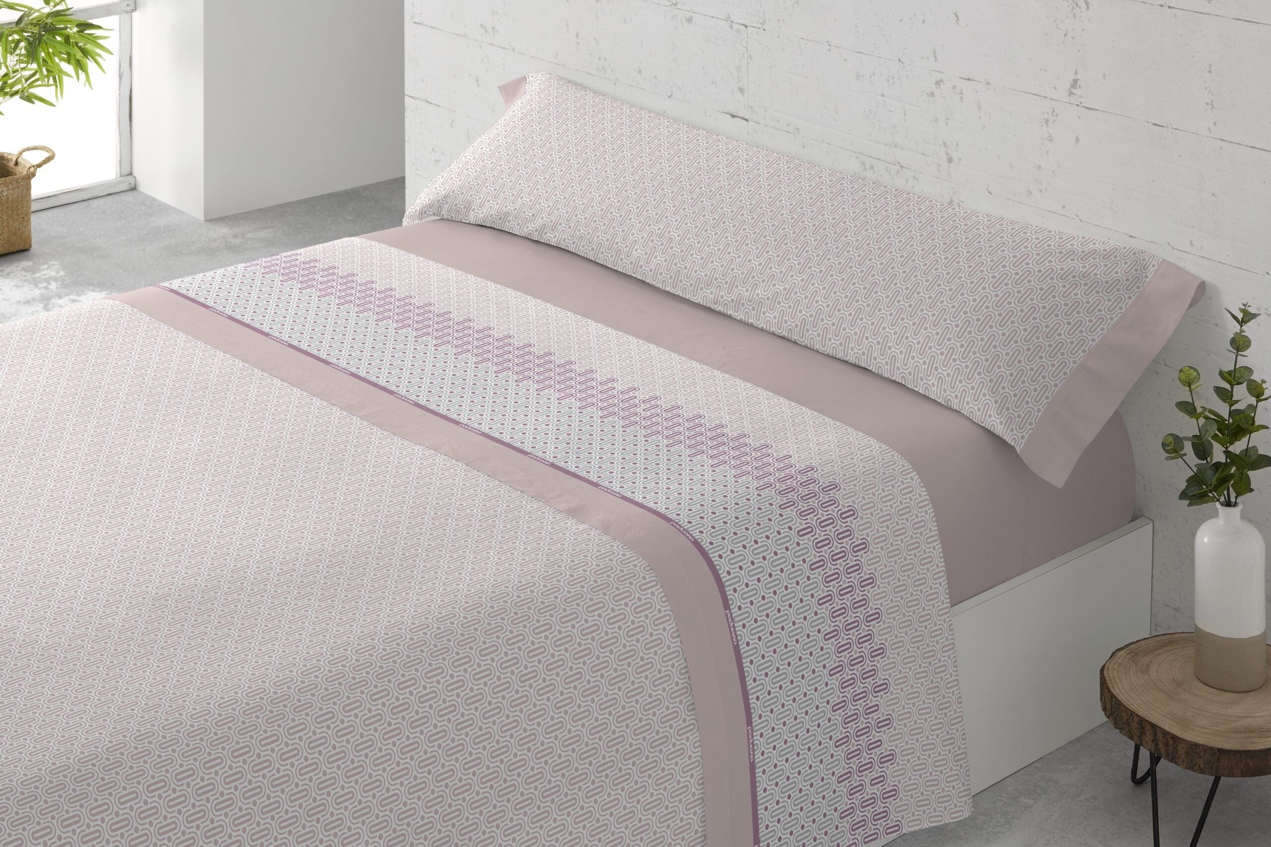 Juego de sábanas 3 piezas 50% algodón 50% poliéster olivia nude para cama de 105 cm