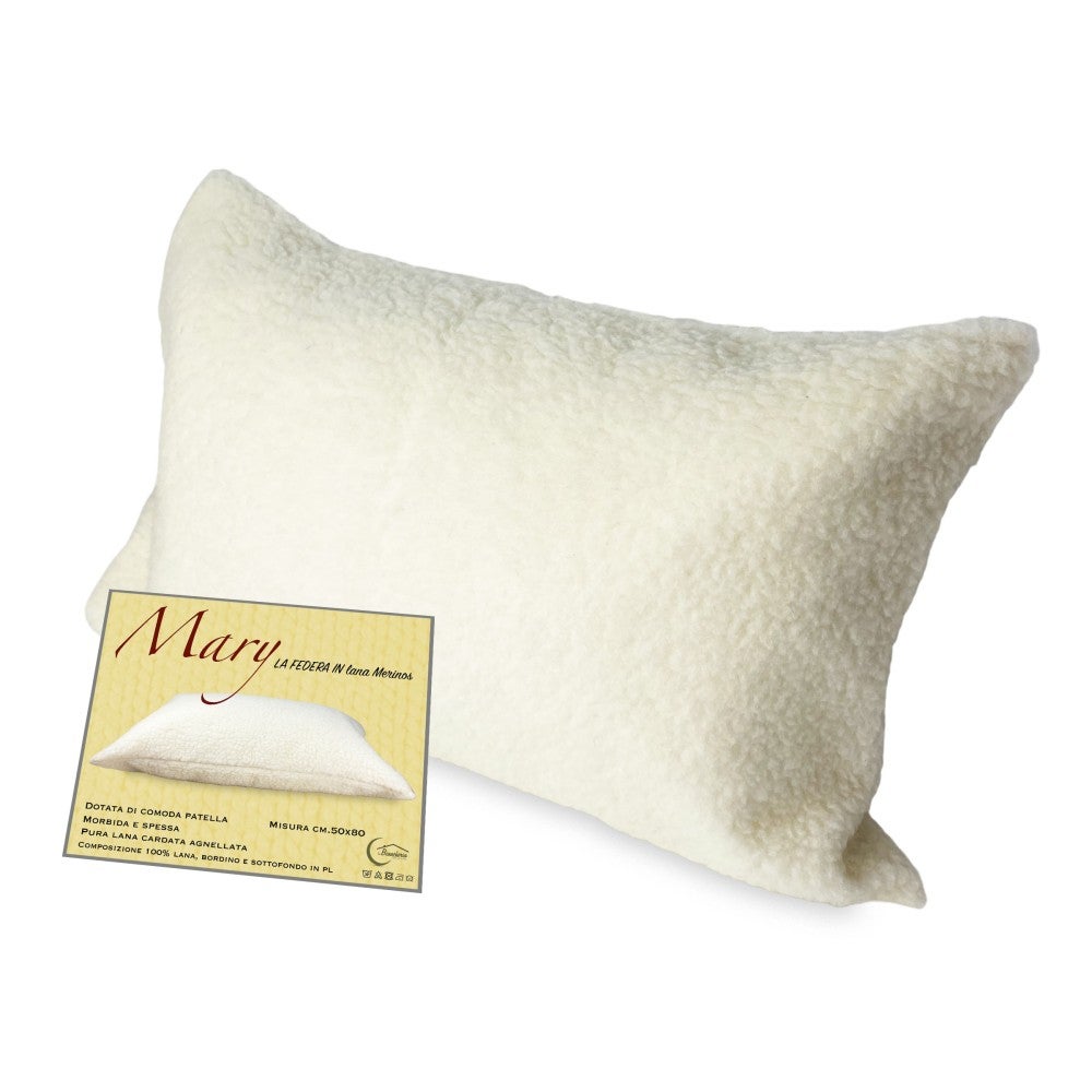 Funda de almohada de lana mary merino made in italy