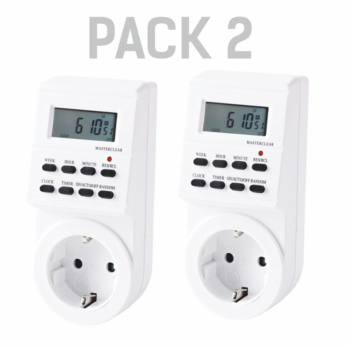 Pack x2 Programador Digital Silver Electronics Semanal Leroy Merlin