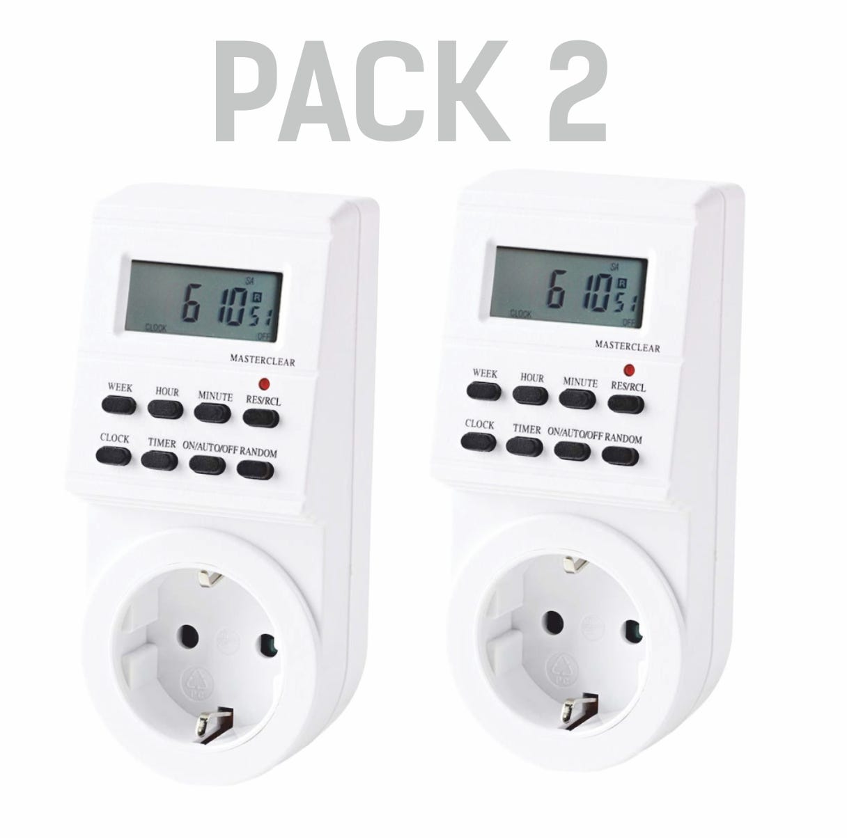 Pack x2 Programador Digital Silver Electronics Semanal Leroy Merlin