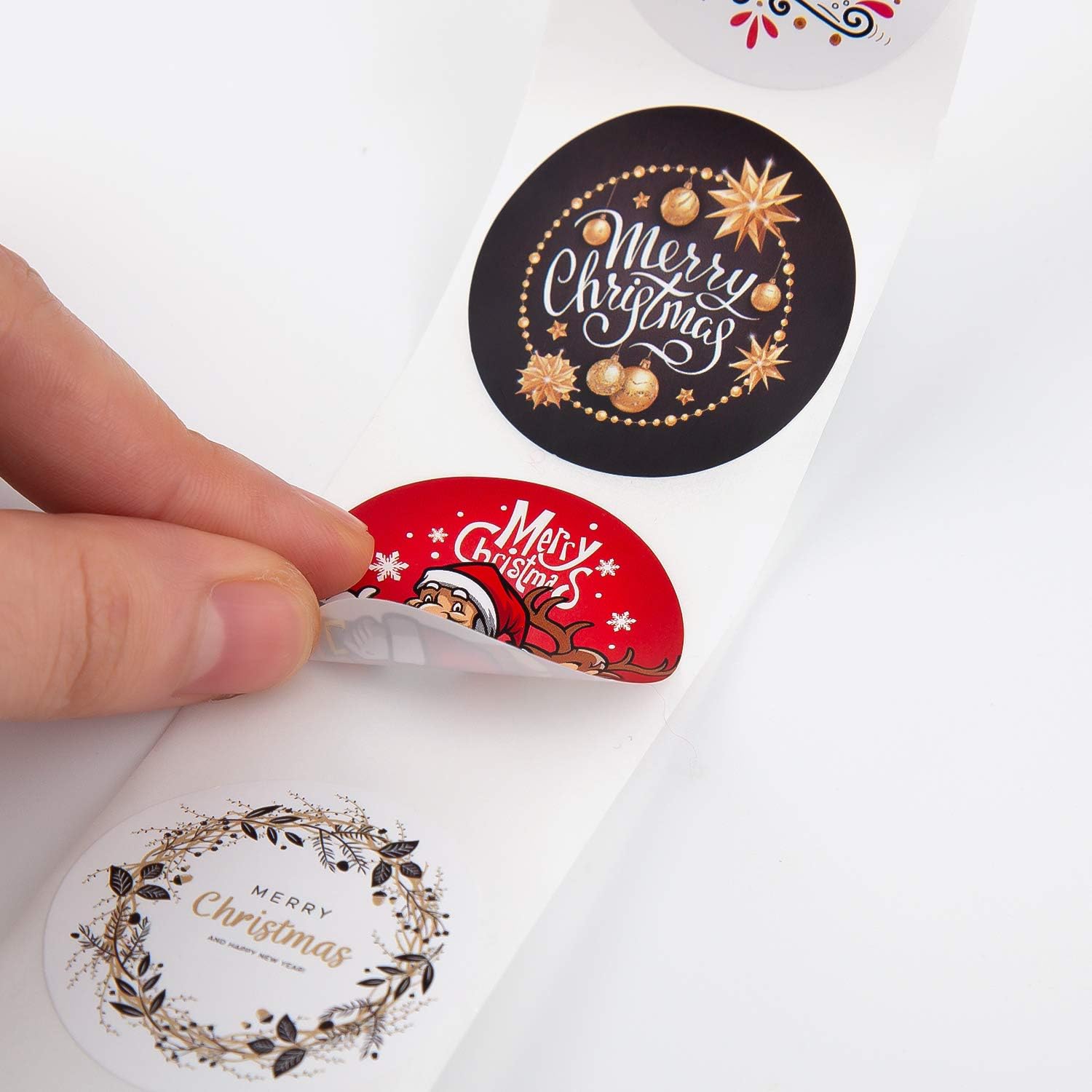 Autocollants 500 pièces Etiquette Autocollantes Noel,Autocollants Décoratifs Décoration de fête étiquettes de Noël 5 Modèles (2,5cm*2) - 2