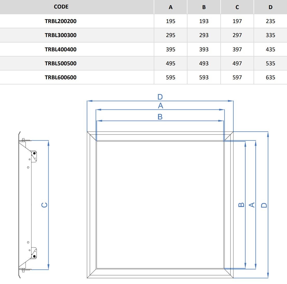 Trappe de visite métal laquée à fermeture invisible pousser lacher 300 x 300 - 3