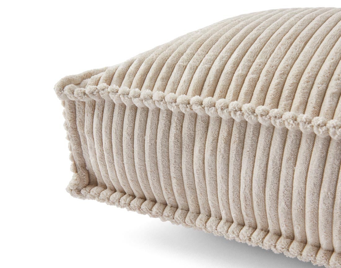 Coussin en velours côtelé beige 32 x 57 cm - STELLA - Best Mobilier - 2