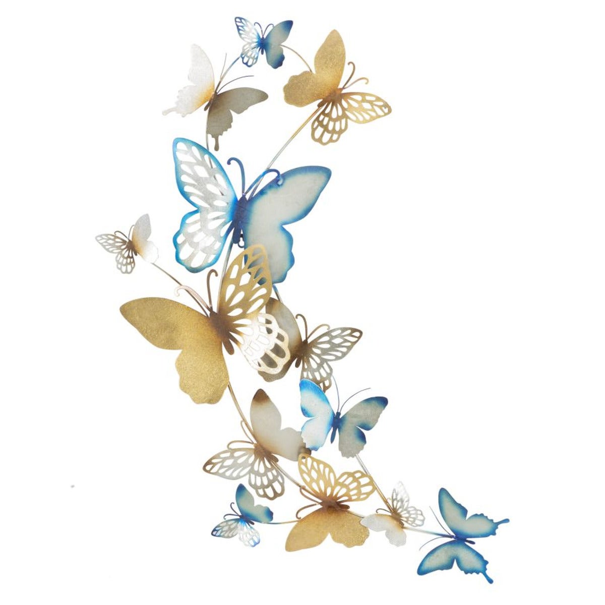 Metalowa Dekoracja 3D Motyl 12, Metal, Wielokolorowy, Seven Design