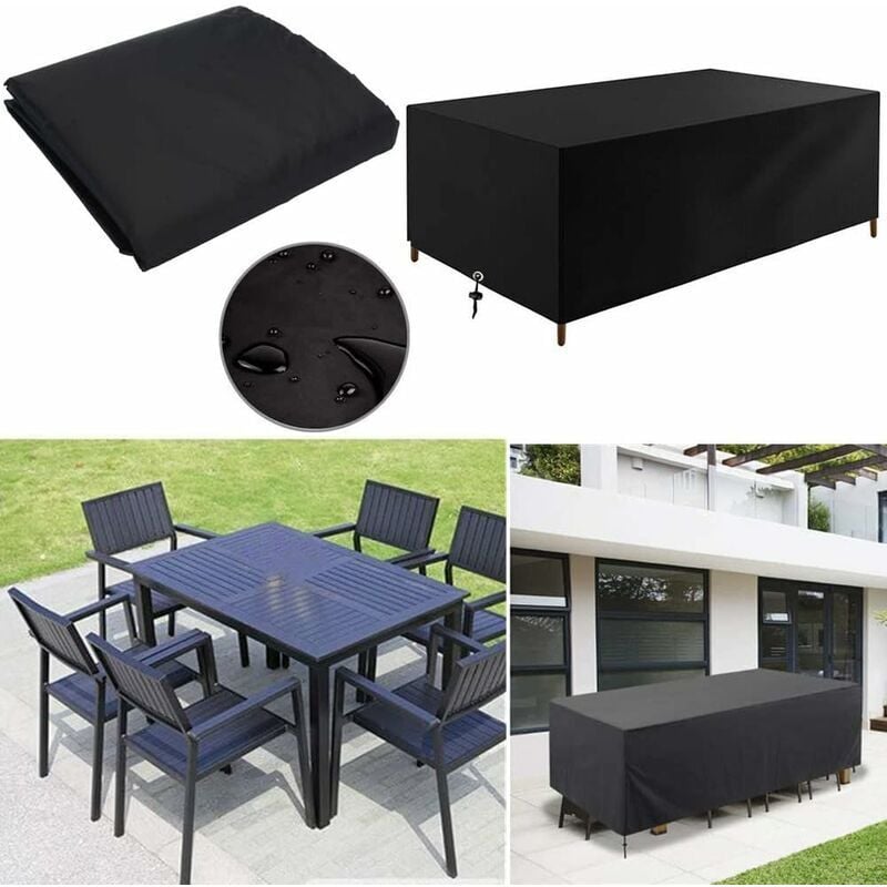 Housse Salon de Jardin - 180x100x75cm - Protection Bache Table de Jardin Mobilier Extérieur - Imperméable Coupe Vent Anti-UV Résistant Au Froid - 5