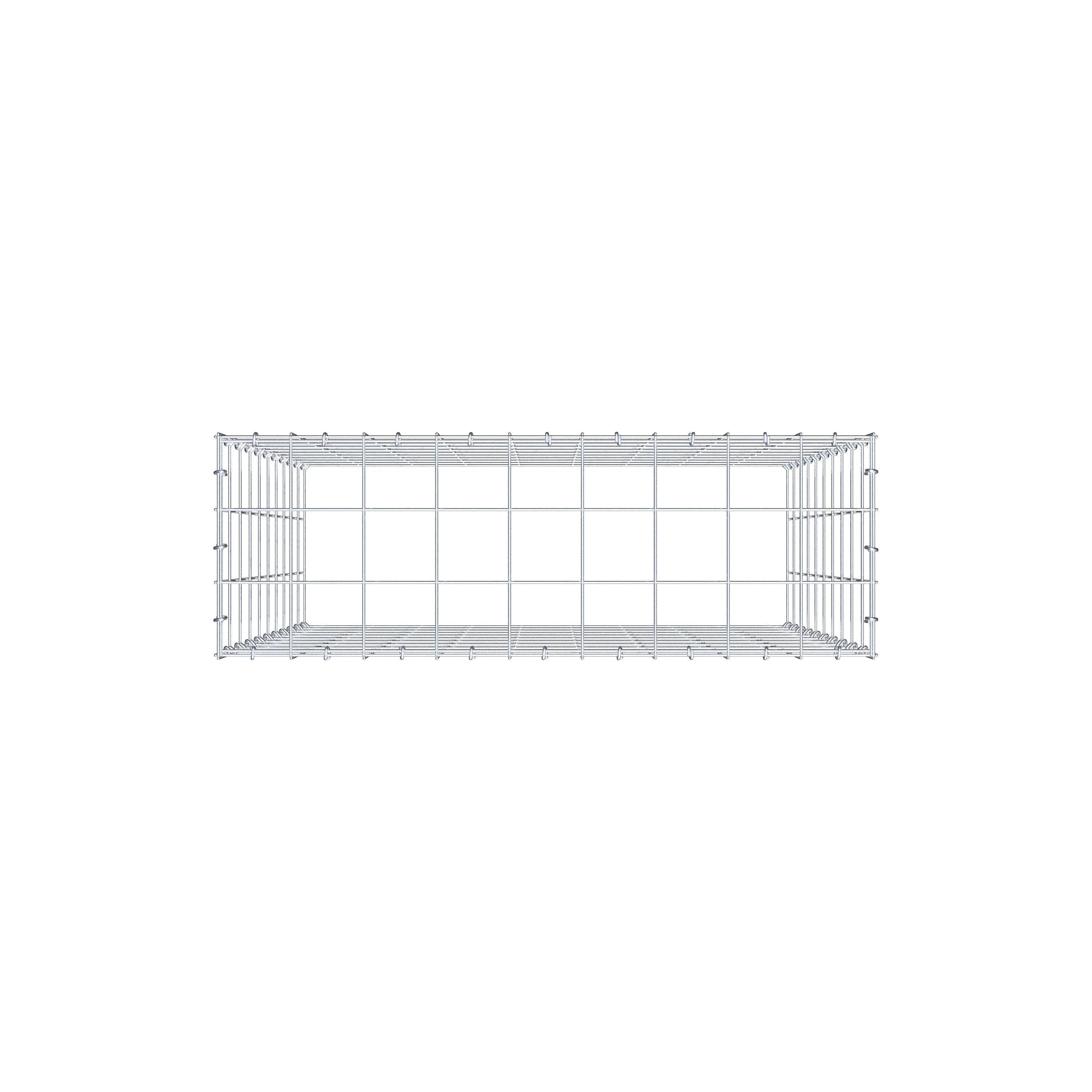Gavión para apilar en acero galvanizado 100x90x30cm (LxAxP), malla 10 x 10cm, Anillo en C, sin rejilla inferior - 8