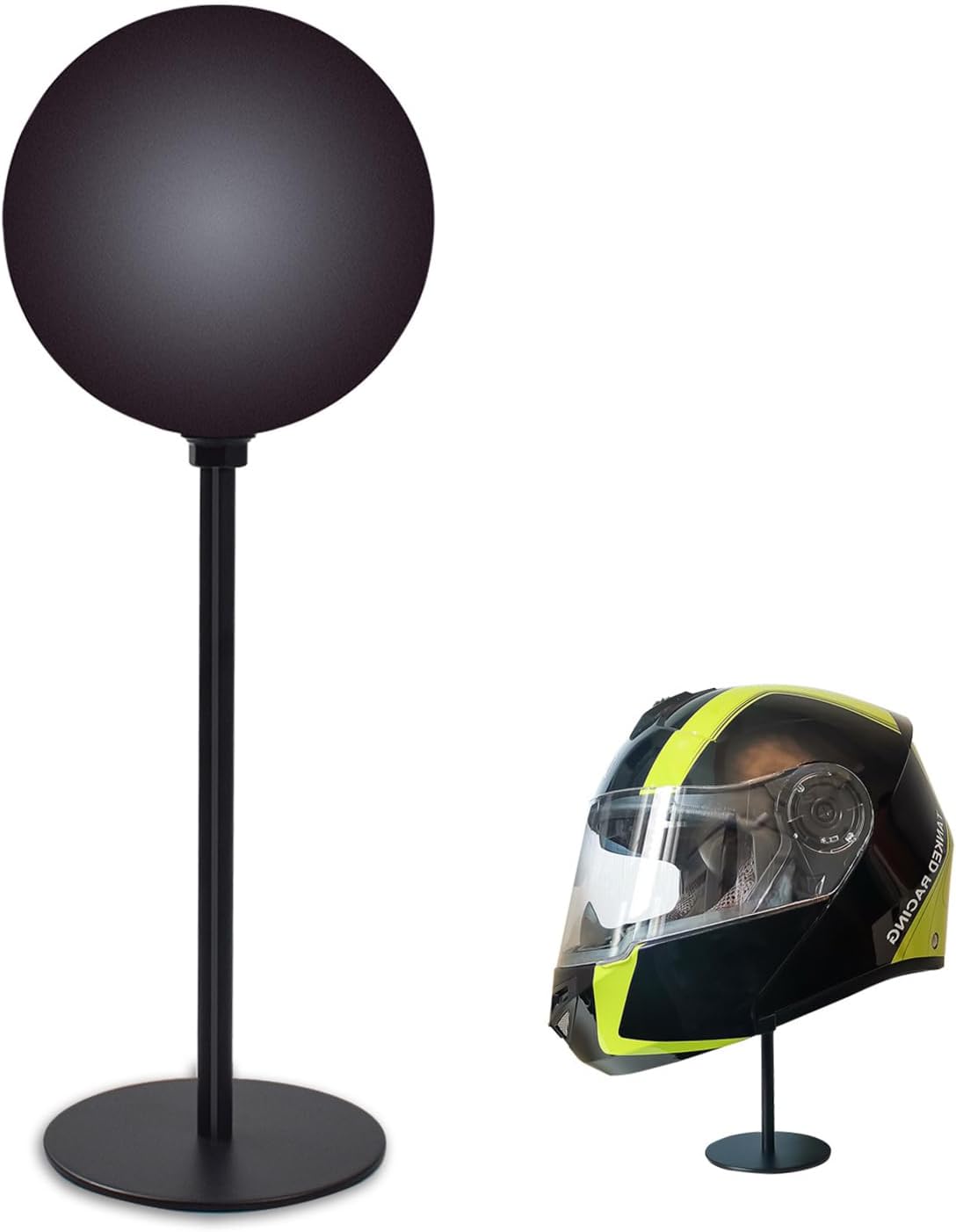 Uchwyt na kask motocyklowy, obrotowy stojak ekspozycyjny 180°, maksymalne obciążenie 15 kg, do kasków, rowerów i piłek baseballowych, czarny