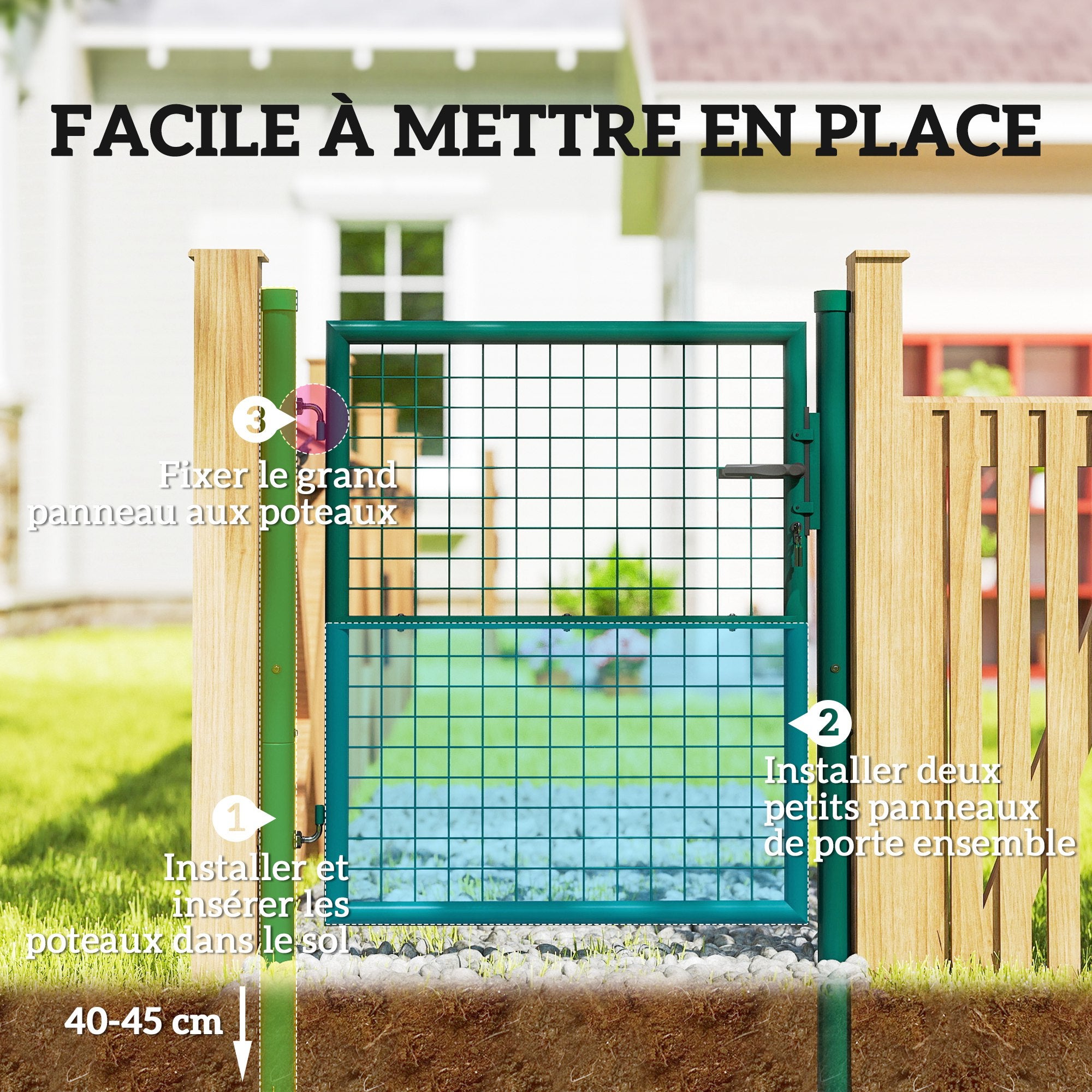 Portillon de jardin Acier Outsunny - 6