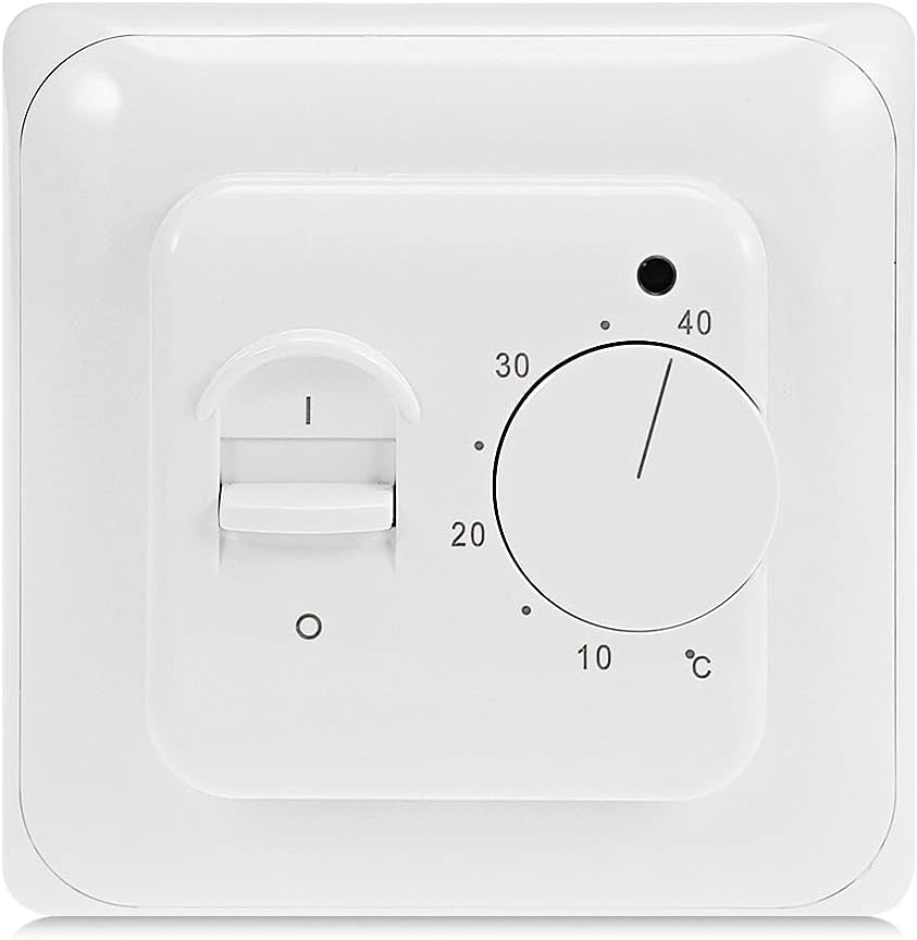 Ręczny termostat do elektrycznego ogrzewania podłogowego z sondą AC V A mechaniczny termostat pokojowy białe termostaty do ogrzewania elektrycznego