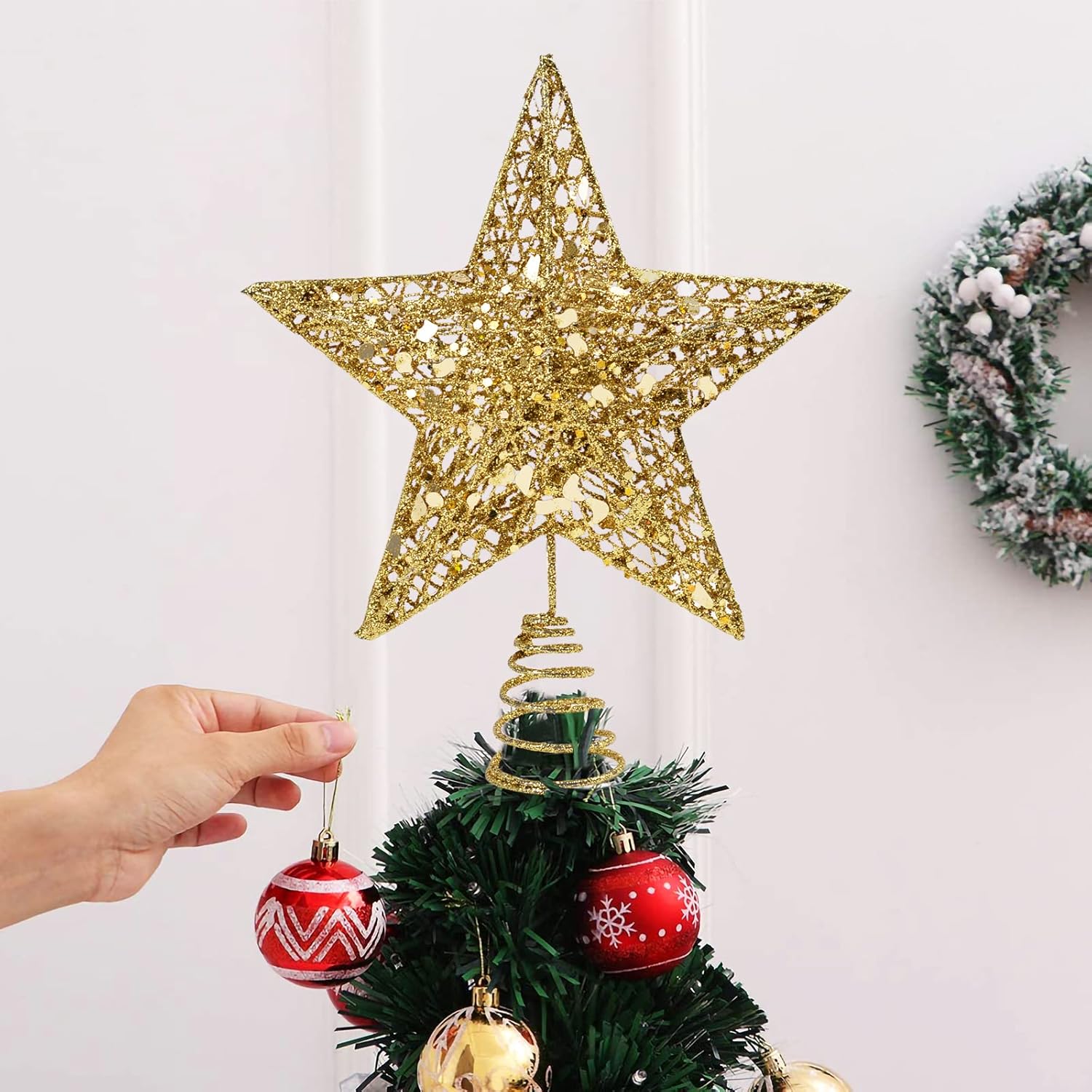 Couronnez votre sapin avec éclat - Étoile dorée et pailletée - Finition soignée 20x25cm - 5