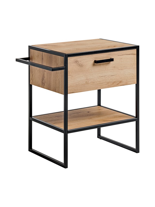 Meuble sous vasque avec le paln BROOKLIN 825 noir et chêne 60 cm