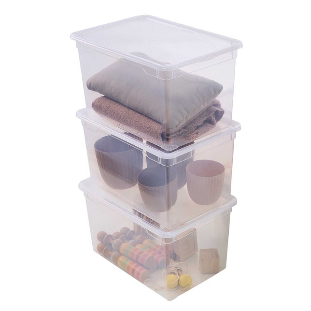 BENECREAT 18 Pack Mini Boite Carree Contenant des boites de Rangement en Plastique Transparent, avec Couvercle pour Articles, Herbes, Petites Perles