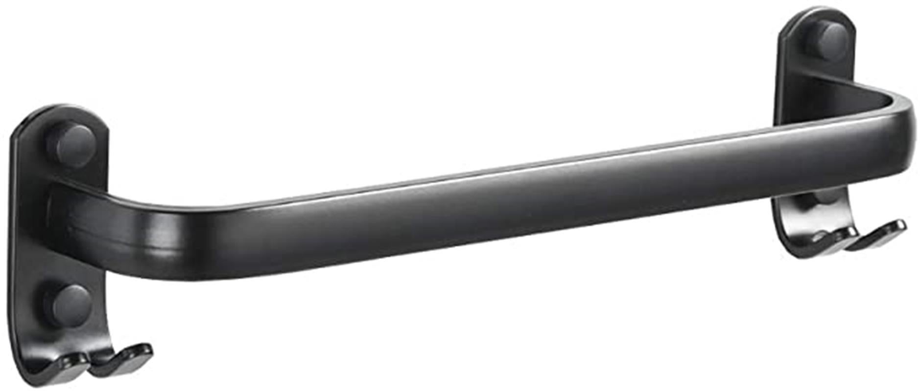 Wieszak na ręczniki łazienkowe, drążki na ręczniki, ścienny uchwyt na ręczniki z haczykami, do łazienki, toalety (czarny, 40 cm)