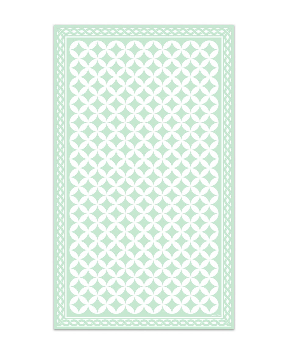 Alfombra de vinilo hidráulica 21 verde 65x200 cm pvc cocina salón comedor