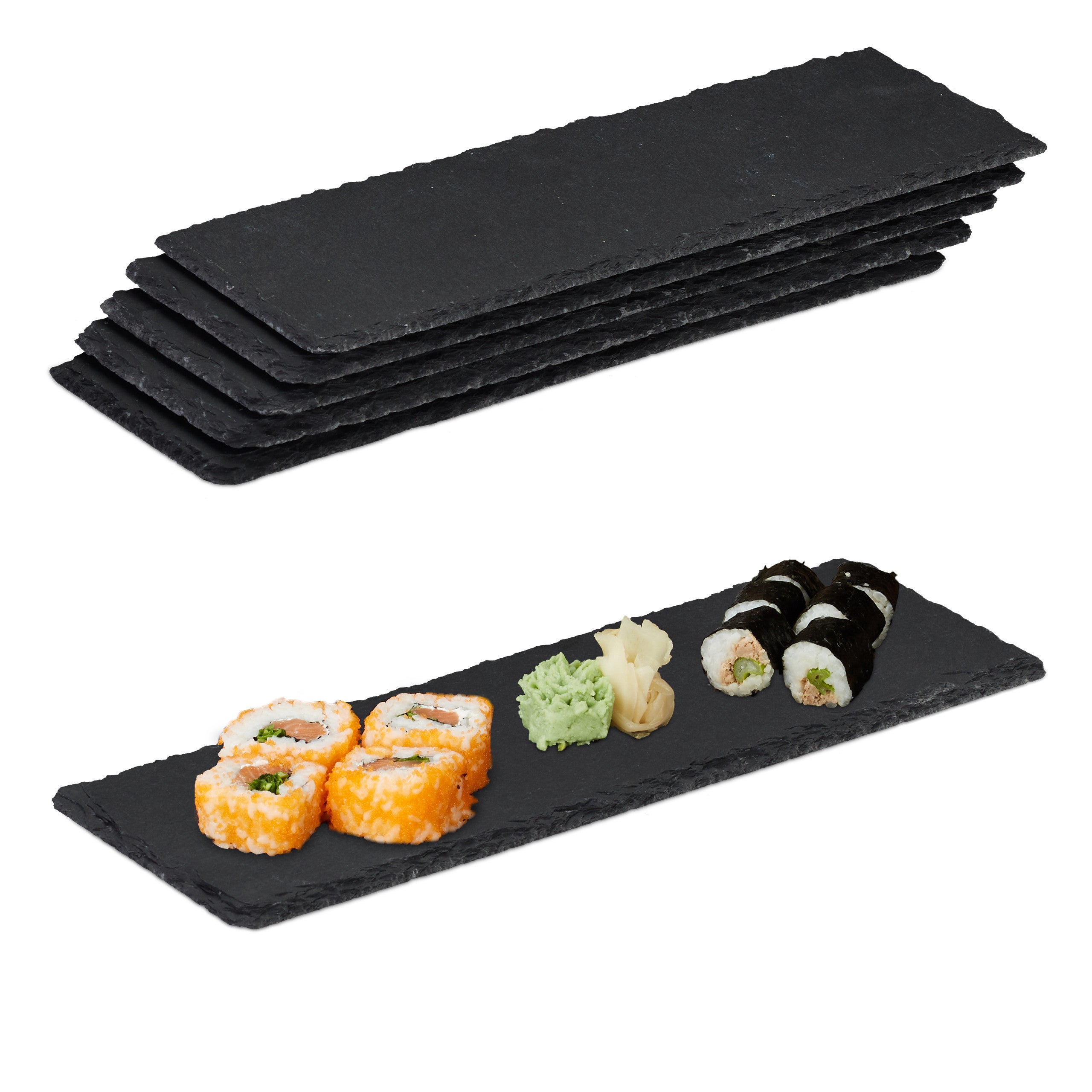 Ustensile de cuisine Toilinux - Lot 6x Assiette en ardoise - 14 x 22 cm