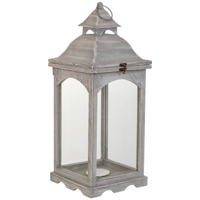 Farol de madera 23x23x58.5h cm