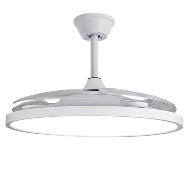 Ventilador de teto com painel LED Slim, motor DC ultrassilencioso 40W 107cm, 6 velocidades branco FLMFSD-8088