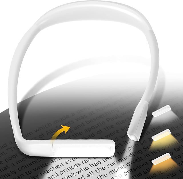 Lampe de lecture de livre au lit - Lampe de cou avec bras flexibles - Lampe LED 270° de rotation 1800 mAh rechargeable Idéal pour le camping
