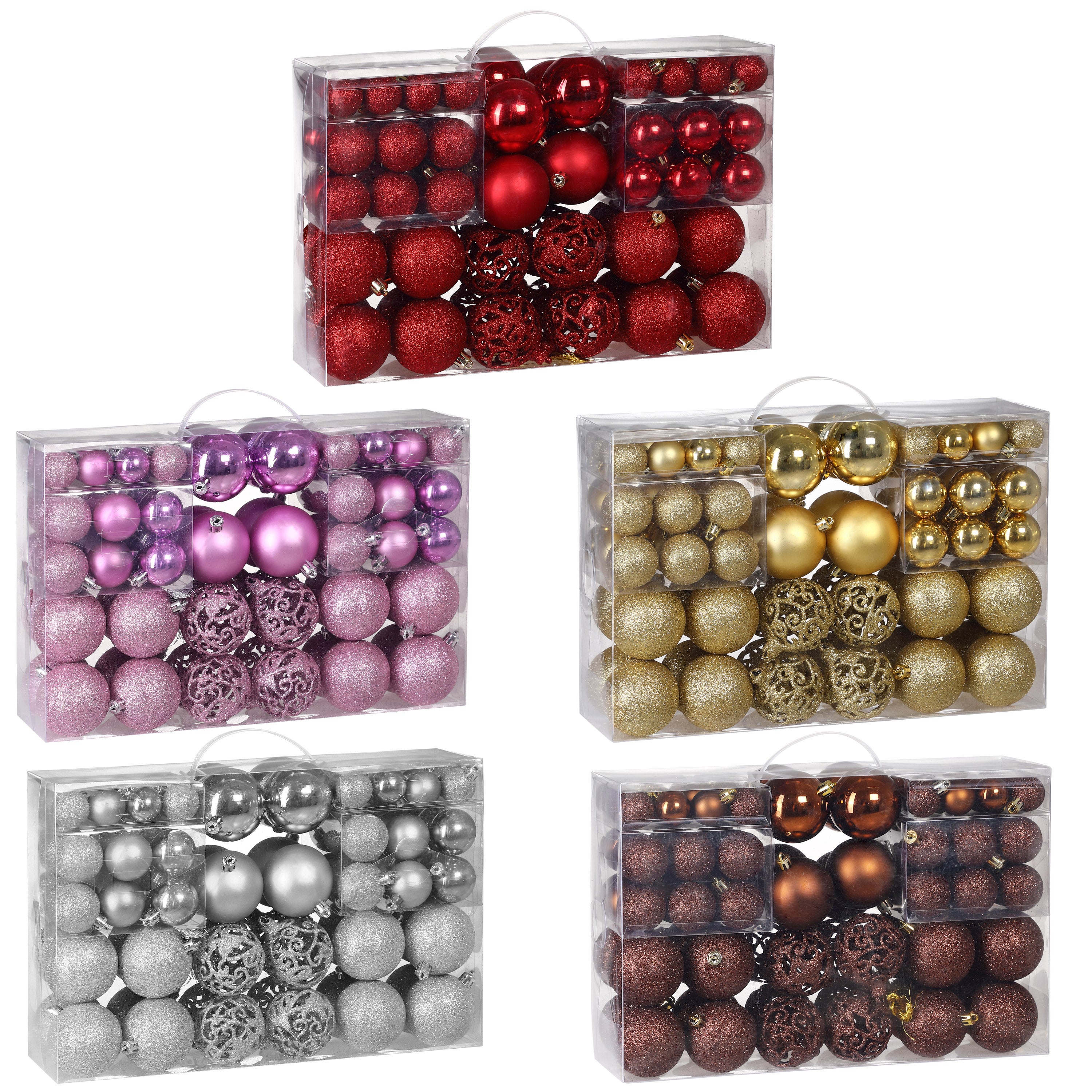 Lot De 100 Boules De Noël Robustes En Plastique Pour Decoration Interieur Et Exterieur Dorees 98570847