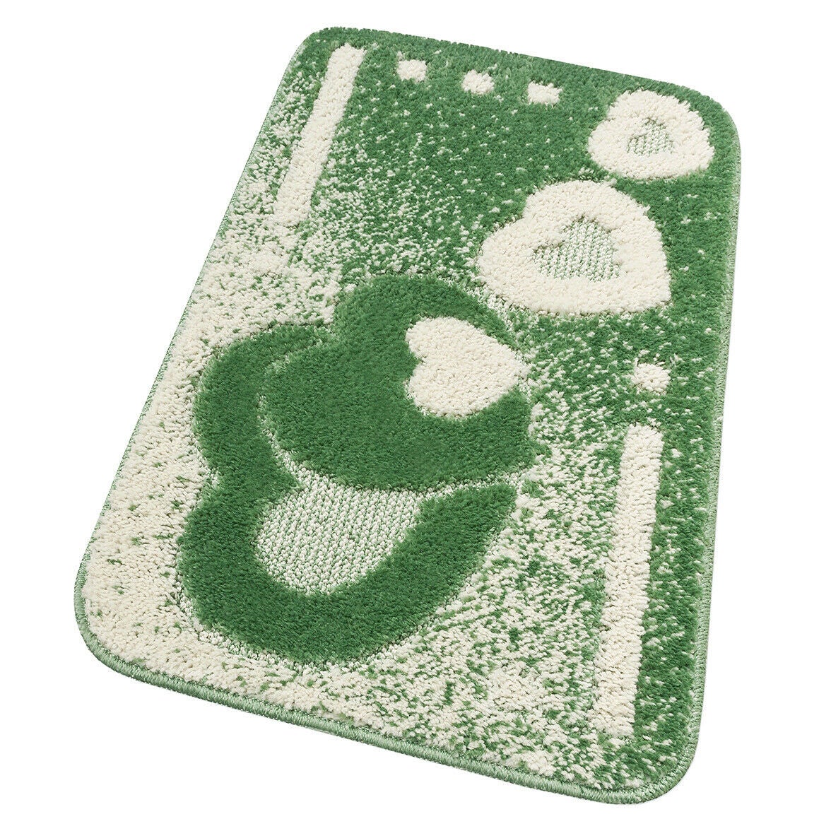 Miękka Antypoślizgowa Shaggy 3D Chłonna Mata łazienkowa 50x80 cm w Kiery Zielony
