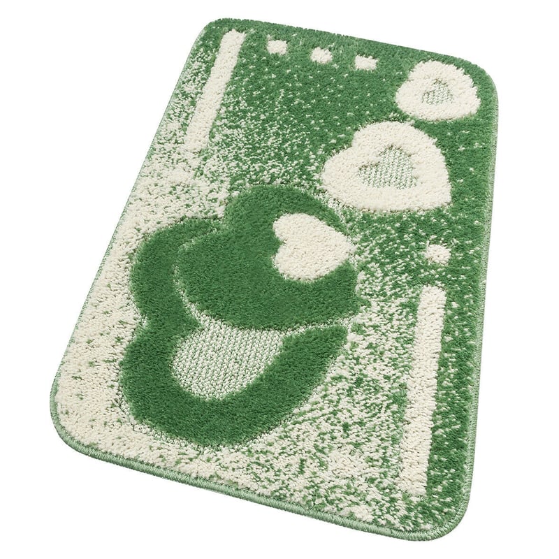 Miękka Antypoślizgowa Shaggy 3D Chłonna Mata łazienkowa 50x80 cm w Kiery Zielony