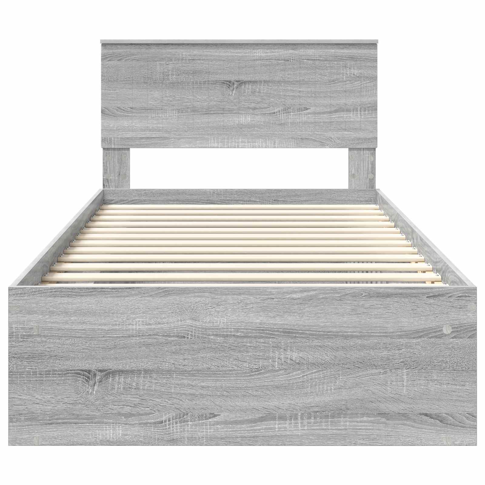 Cadre de lit Gris 100 x 200 cm Pin massif - 7