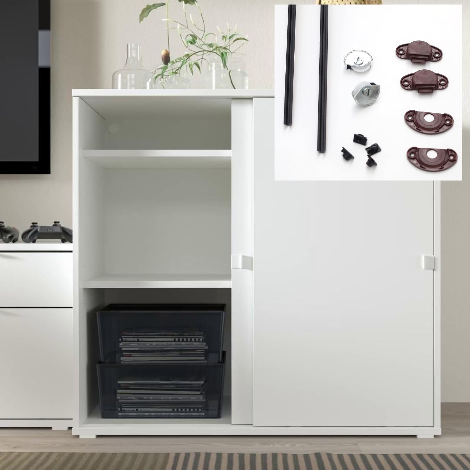 Sistema Scorrevoli Per Armadi - Binario 2 Metri, Per 2-3 Ante, Peso 55kg - Foto 5