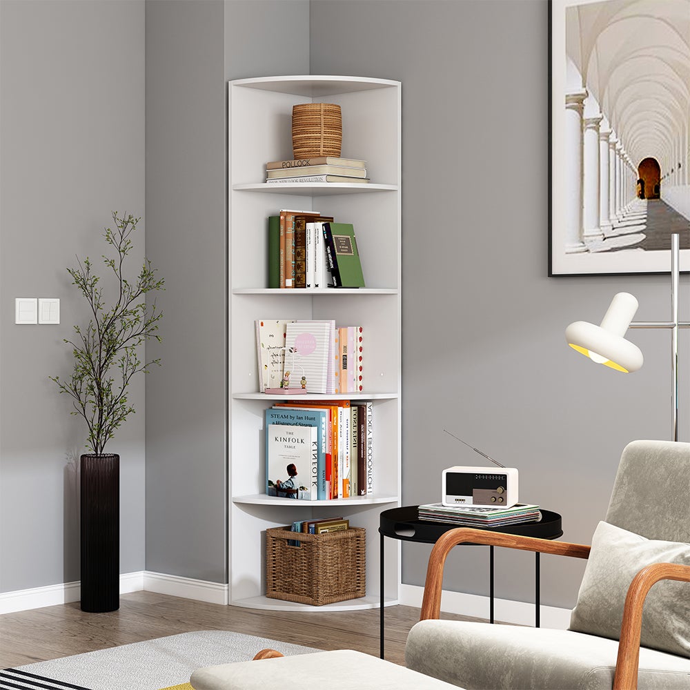 Vicco Étagère dangle Fabienne, Blanc, 40x180cm avec 5 compartiments - 4