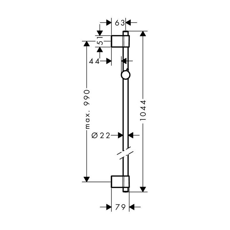 Hansgrohe Barre de douche Unica'Varia 1,05m, sans flexible, chromé (27356000) - 2