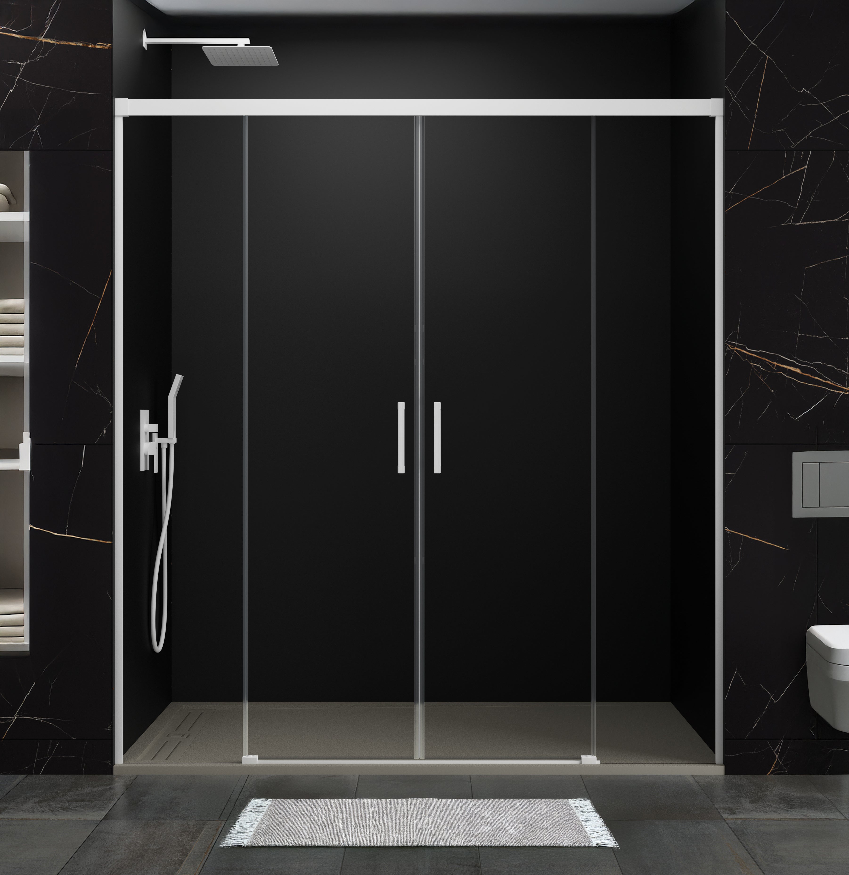 2 Pezzi Guide Scorrevoli Per Porte Doccia - Doppie E Regolabili - Foto 4